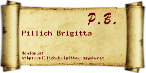 Pillich Brigitta névjegykártya